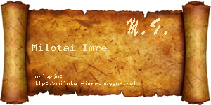 Milotai Imre névjegykártya