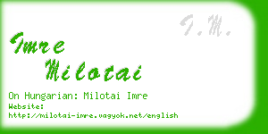 imre milotai business card